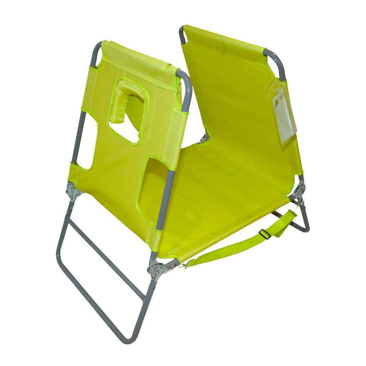 Neon Green Foldable Chaise Lounge Beach Chair 3 Pack J133