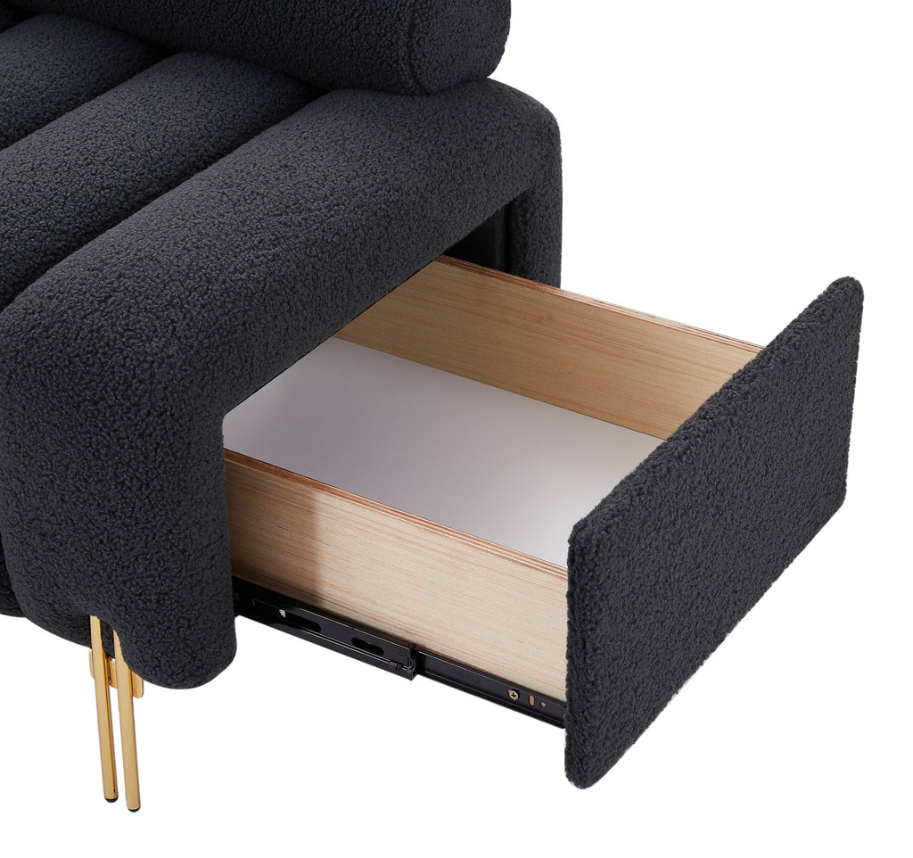 Grey Upholstered Storage Bench B664