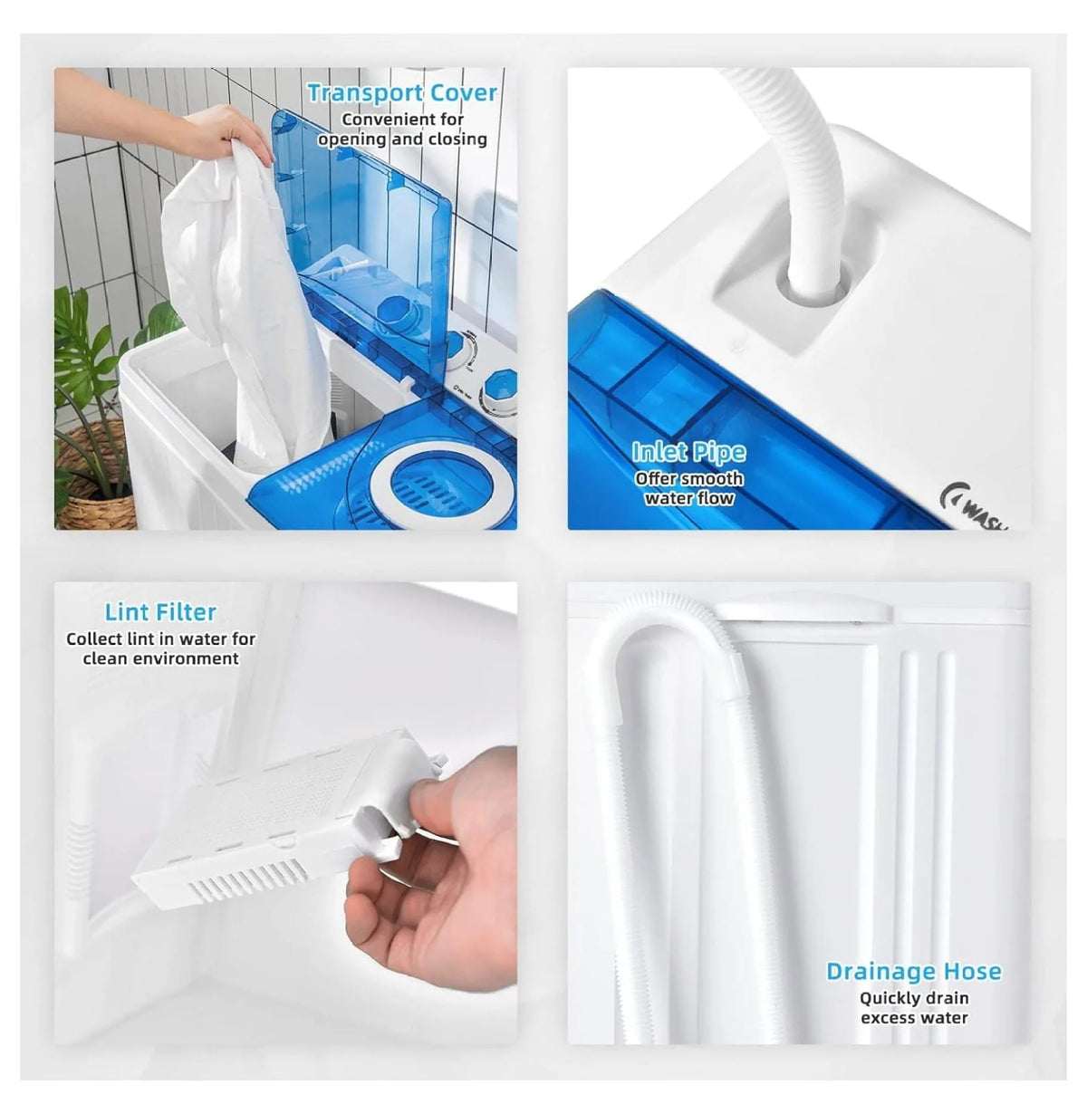 Portable 26 lbs Semi-automatic Washer and Spin Dryer Q77628