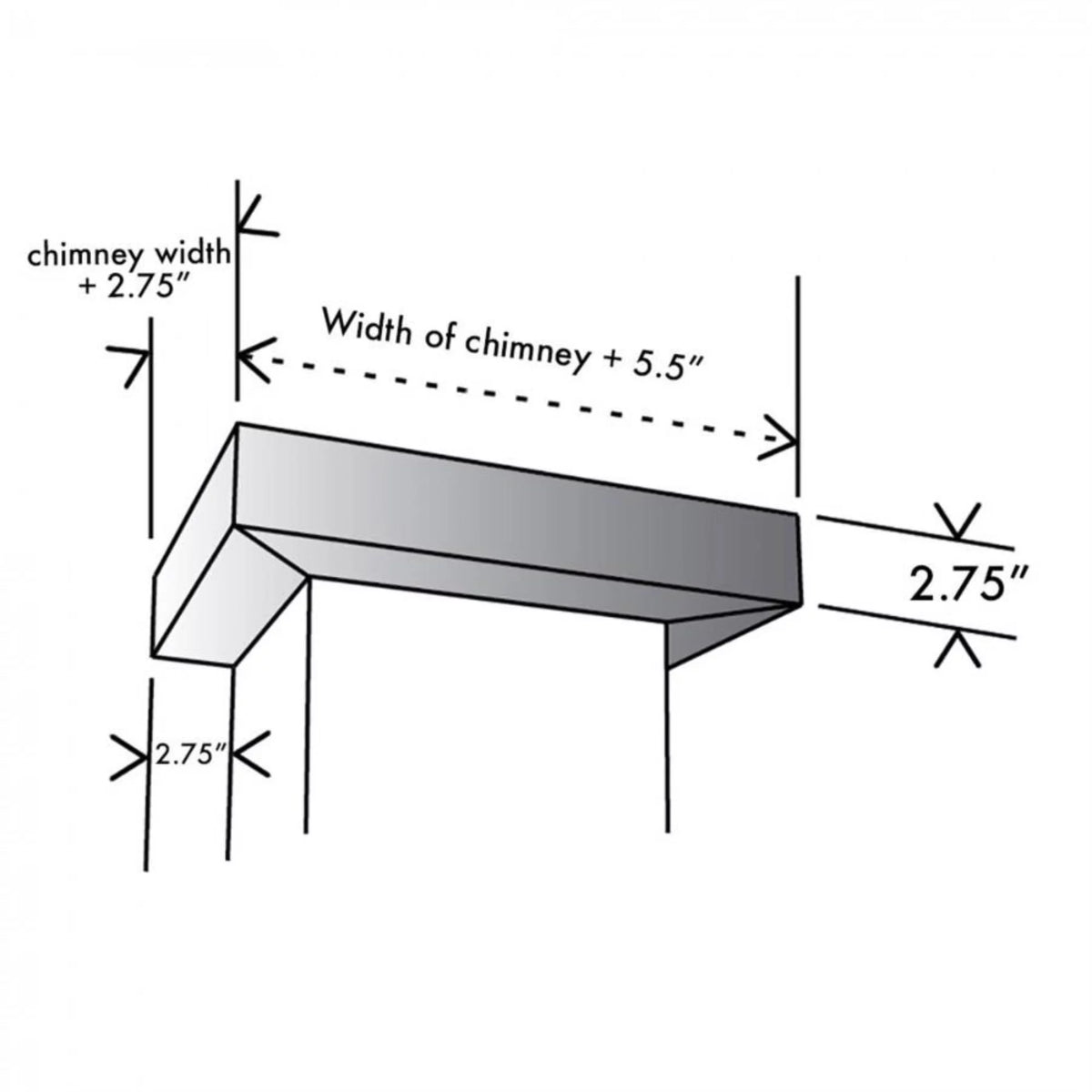Crown Molding Profile for Wall Mount Range Hoods H75074
