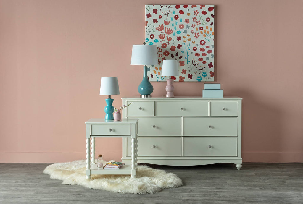 White 7 Drawer Wood Dresser F708