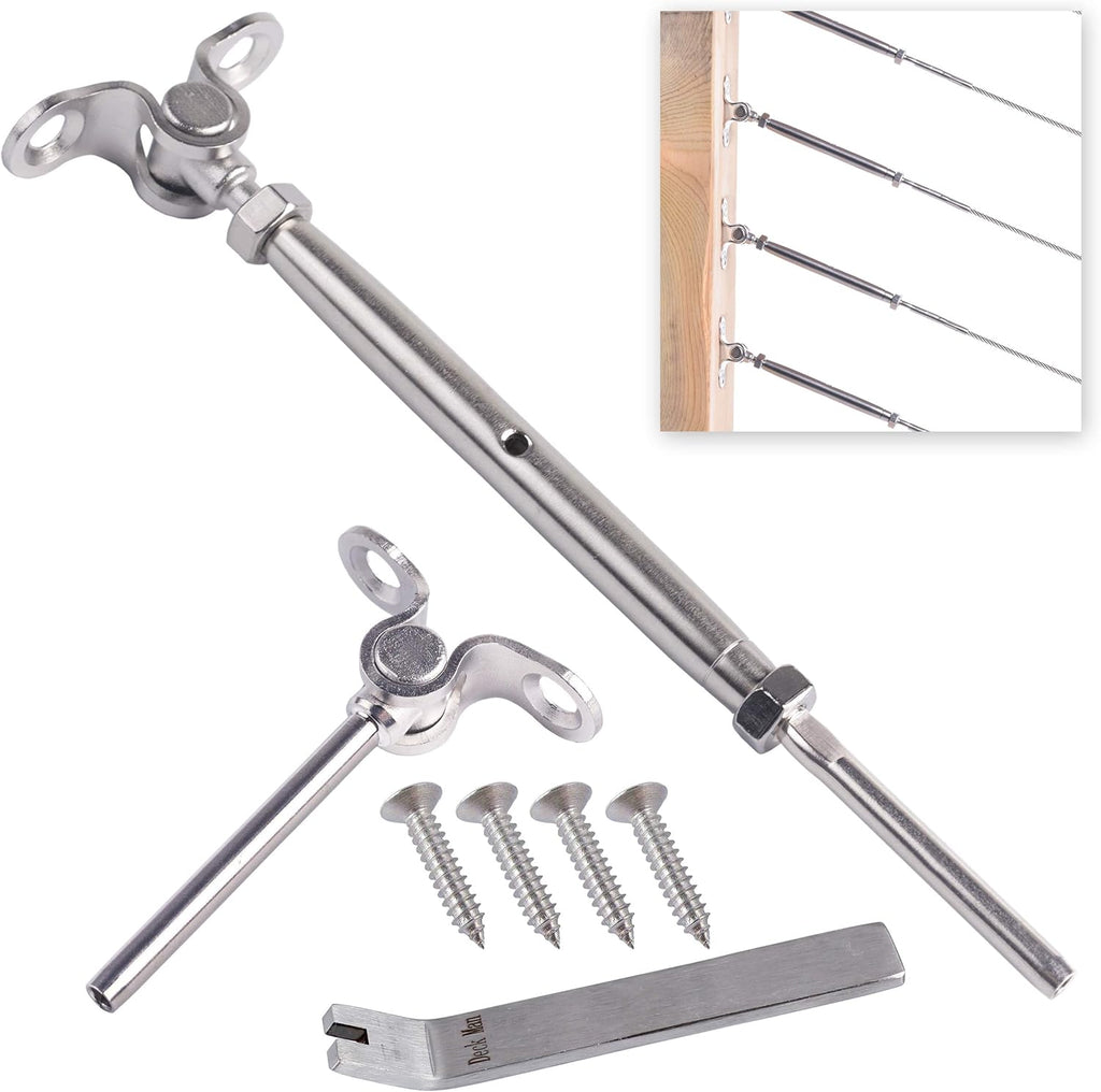 T316 Stainless Steel Adjustable Angle 1/8 Cable Railing Kit Hardware 10 Pack E665987