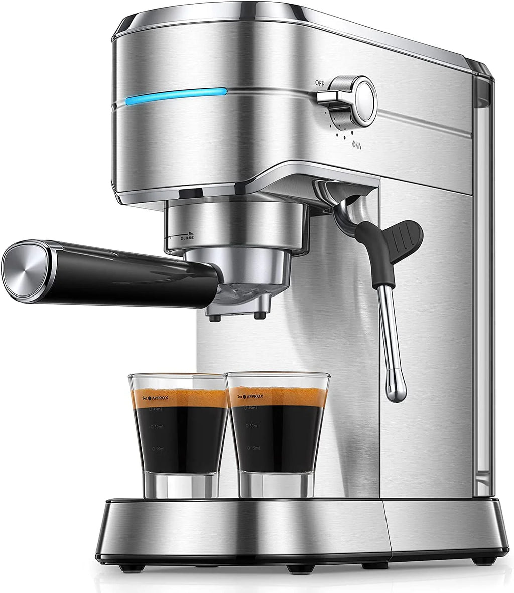 20 Bar Stainless Steel Espresso and Cappuccino Maker with Milk Frother A71047