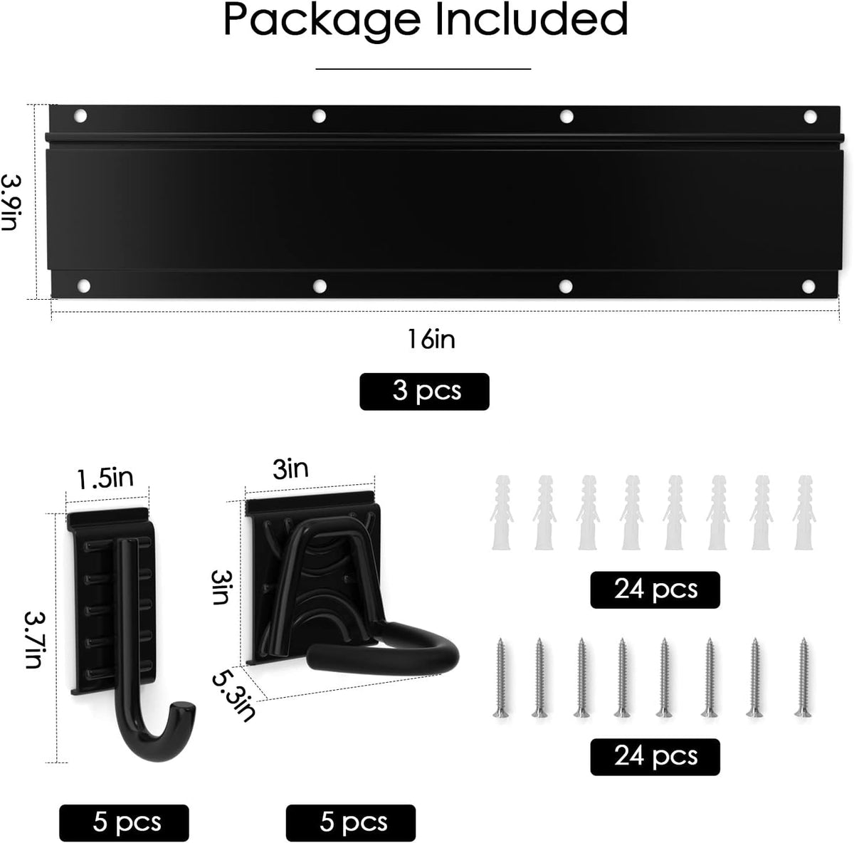 Wall Mount Bike Rack for 6 Bicycles with Adjustable Bike Hooks, Pack of 2 X58427