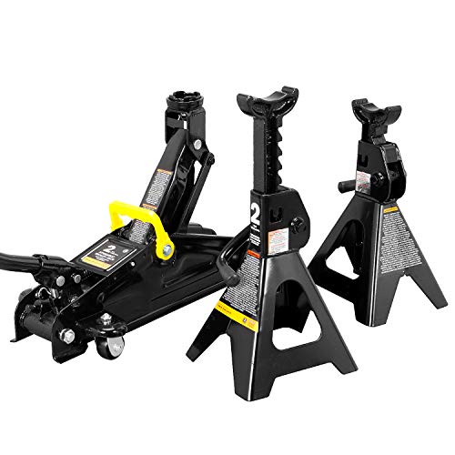 2 Ton Hydraulic Floor Jack with 2 Jack Stands F12778