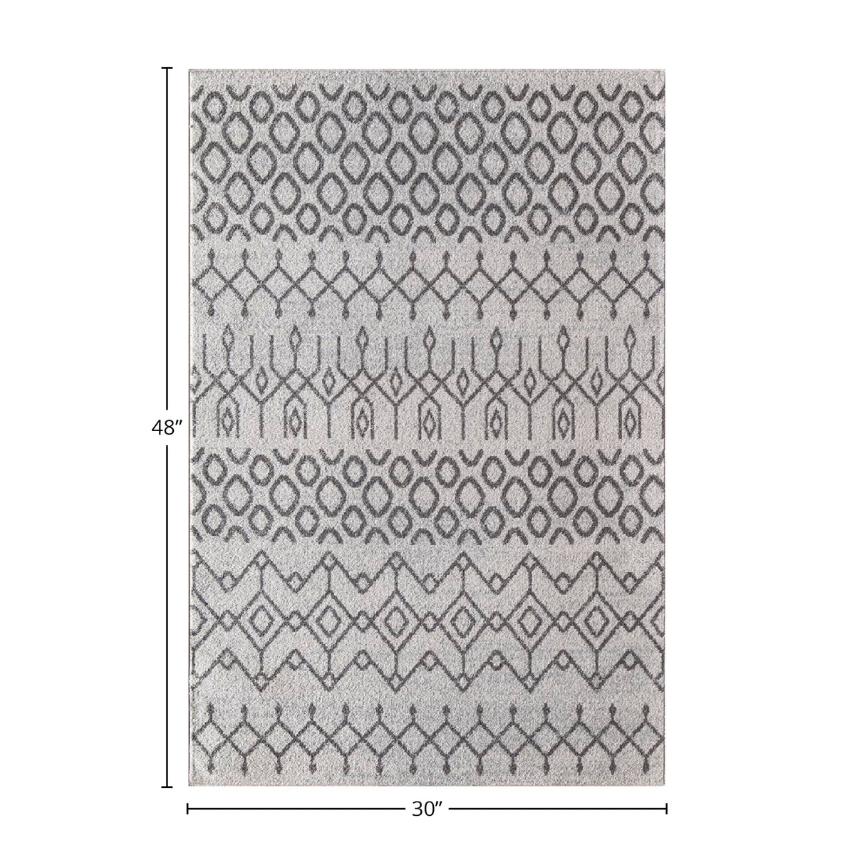 White Moroccan Tribal Area Rug, 2'6" x 4' C7749