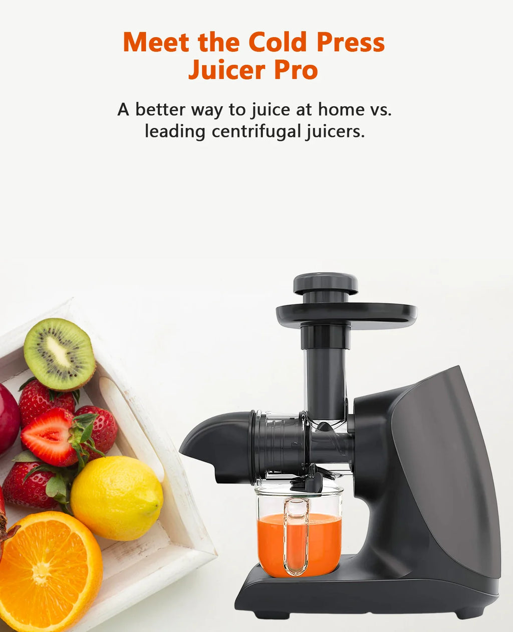 Cold Press Slow Juicer with Total Pulp Control (Black) R3807