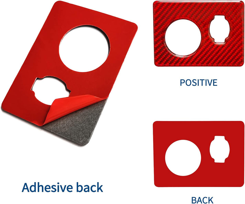 Red Carbon Fiber Headlight Switch Panel Cover Trim Sticker for Jeep Grand Cherokee 2014-2020 1PCS G849