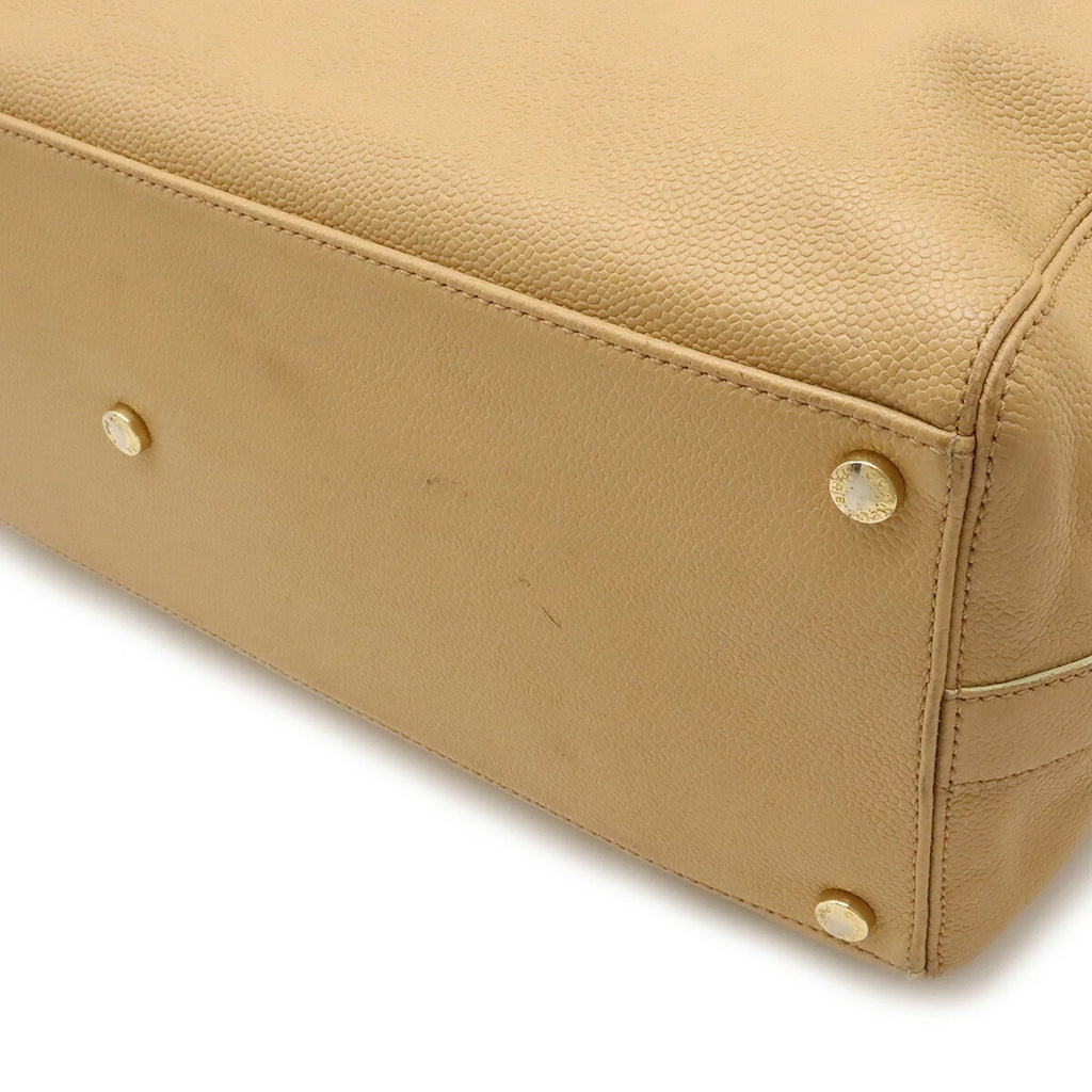 Pre-Owned Beige Caviar Skin Tote Bag J157