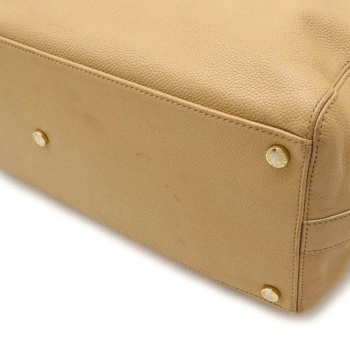 Pre-Owned Beige Caviar Skin Tote Bag J157