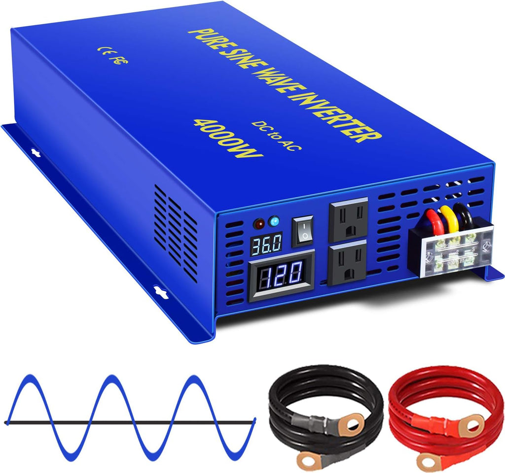 4000 Watt Pure Sine Wave Inverter 36V DC to 120V AC F43567