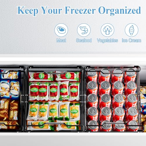 2 Pack Stackable Large Metal Freezer Organizer Bins Y172340