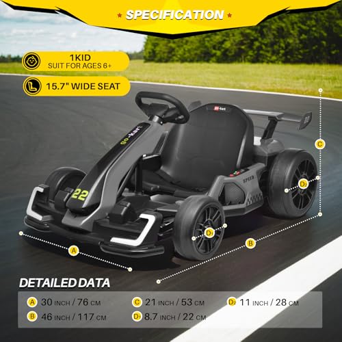 24V Electric Go Kart with 2X150W Motor, 7AH Battery, Green F818975