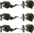 Oil Rubbed Bronze Exterior Entry Lever and Single Cylinder Deadbolt Combo Pack, Keyed Alike Lockset Handleset O441813