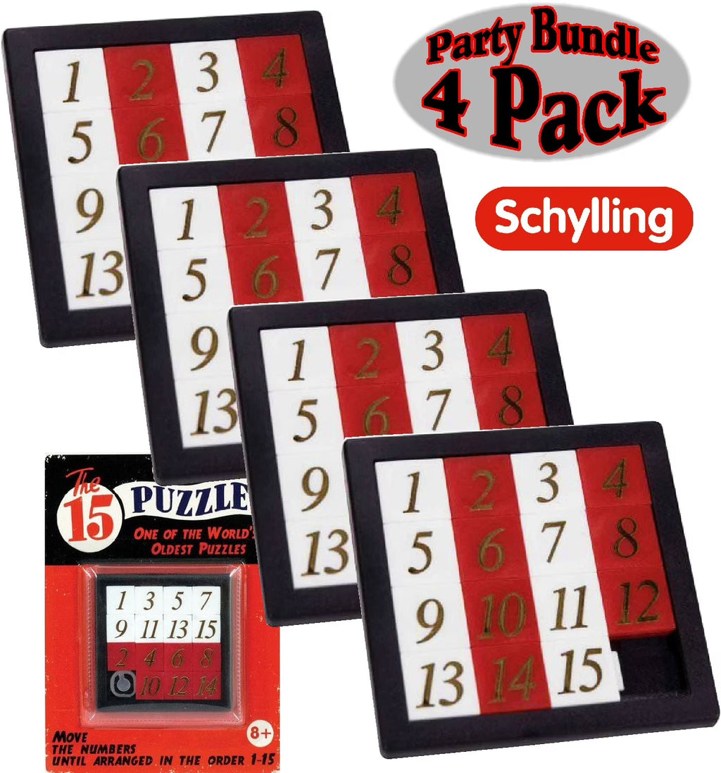 4 Pack Number Slide Brain Teaser with Clear Carry Case D629518