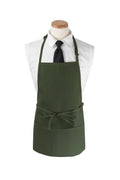 Hunter Green Three Pocket Bib Apron - 12 Count E900834