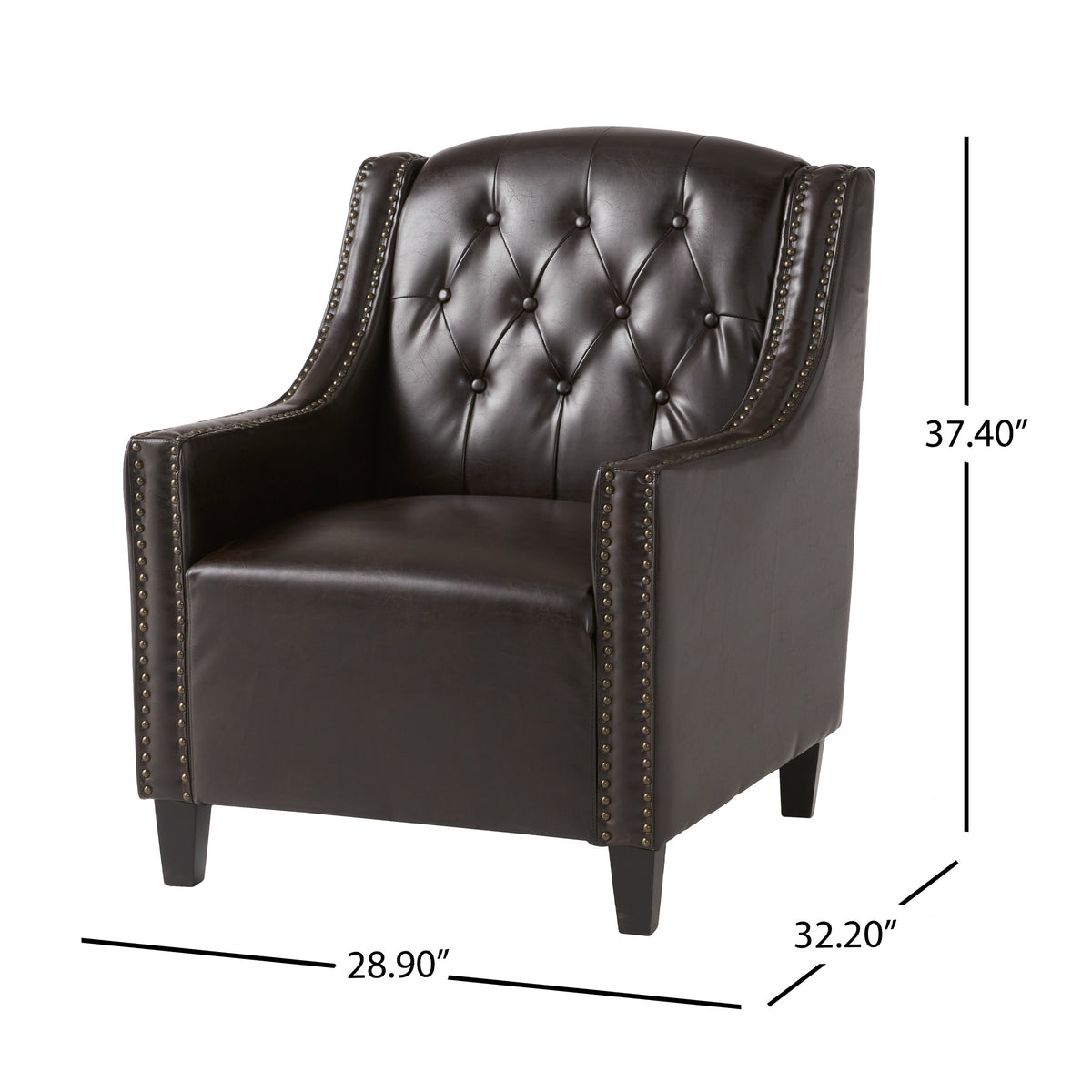 Brown Bonded Leather Club Chair R948