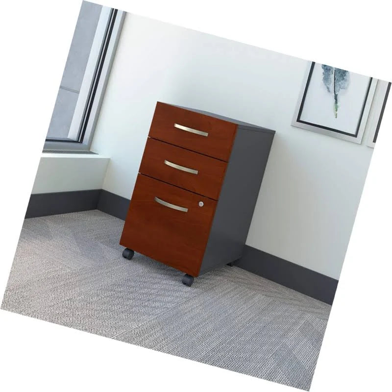 3 Drawer Mobile File Cabinet in Hansen Cherry R9056