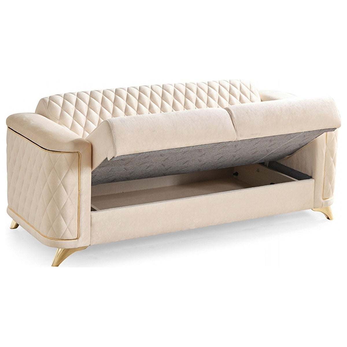 Ivory Velvet Loveseat R500806