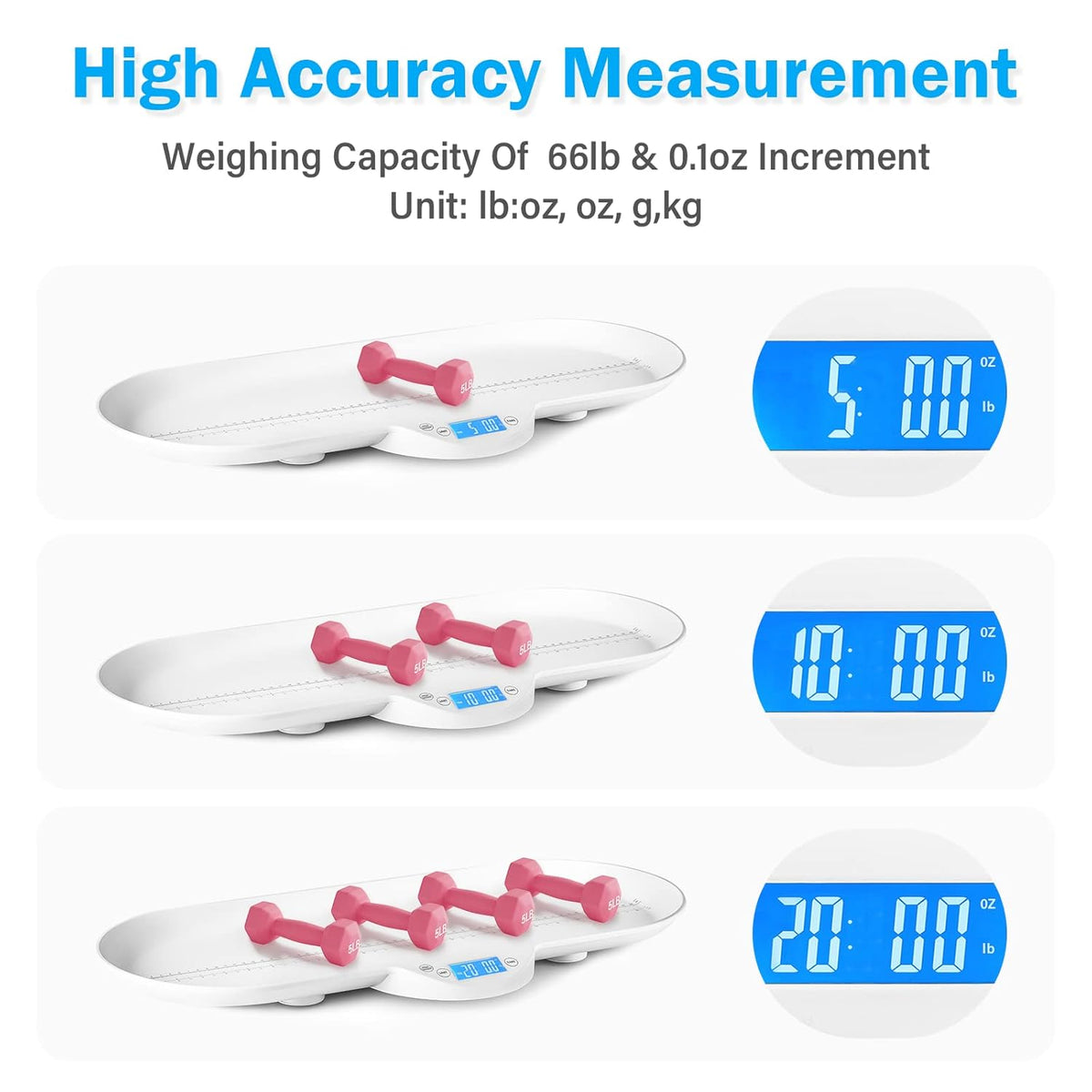 Digital Weighing Scale with Hold Function, LCD Display, Pack of 2 S7577