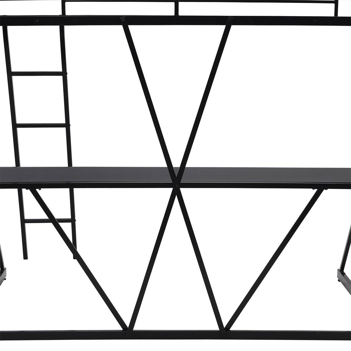 Twin Loft Bed with Desk, Ladder, and Guardrails A590