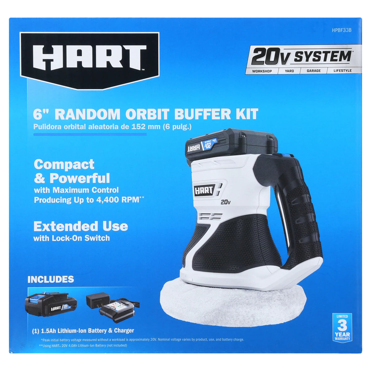 Cordless 6-inch Buffer Kit with 1.5Ah Lithium-Ion Battery F878