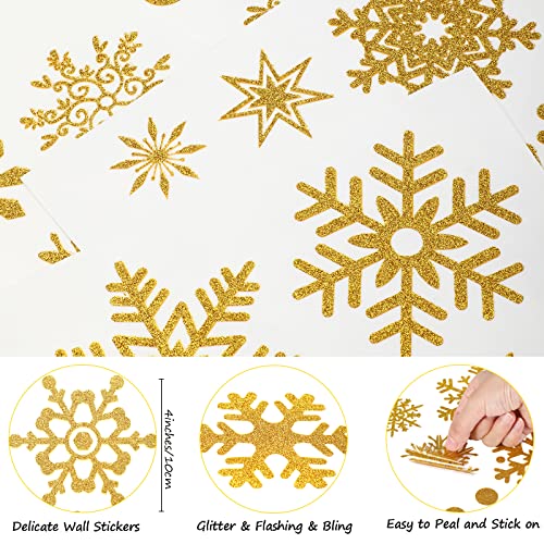 9 Sheets Snowflake Wall Decal Silver Window Clings Removable Stickers P56438