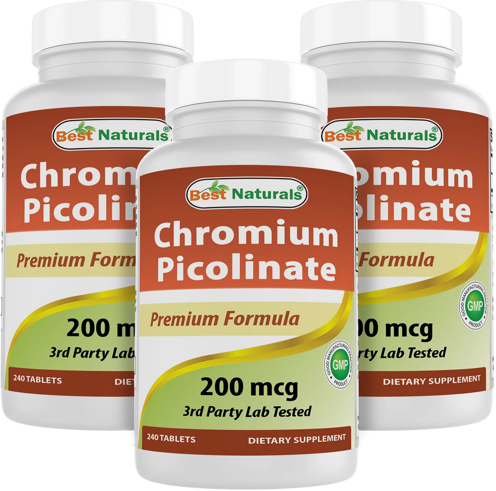 3 Pack Chromium Picolinate 200 mcg 240 Tablets C670614