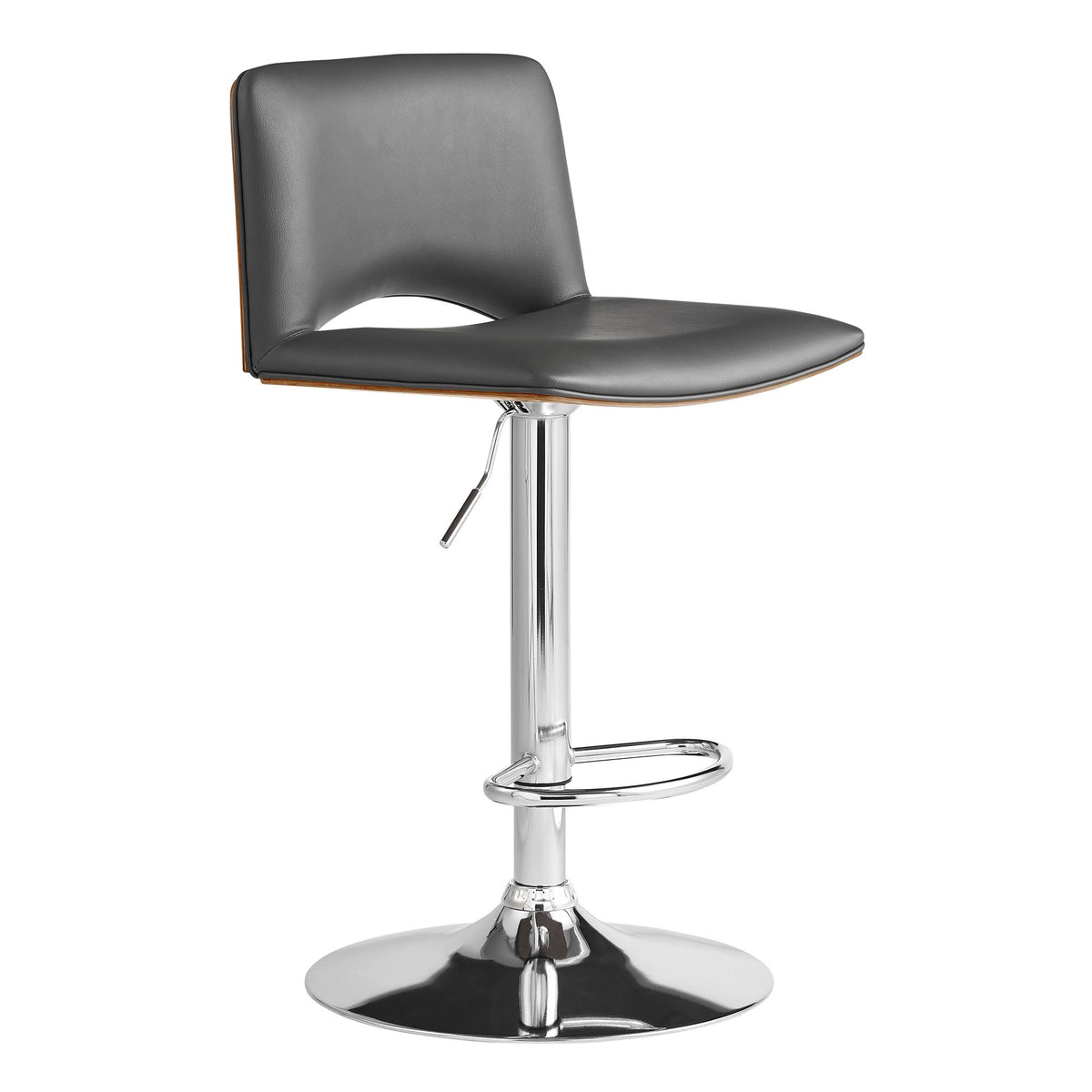 Gray Faux Leather Swivel Bar Stool C337