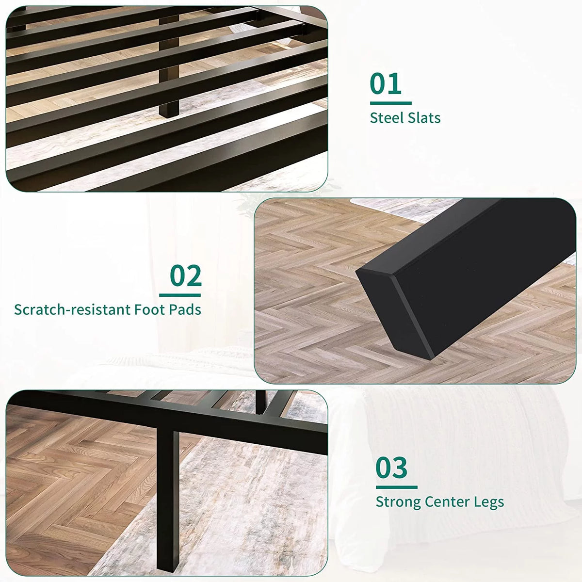 Twin Size Metal Bed Frame with Headboard K503741