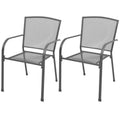 Stackable Garden Chairs 2 Pcs Steel Gray Q158377