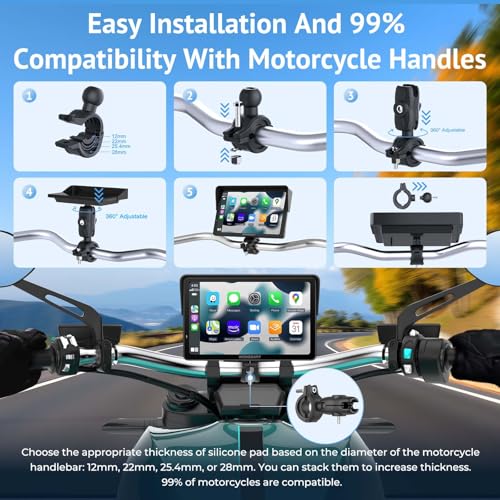 7" Waterproof Smart GPS Navigation System Screen with CarPlay and Android Auto E23969