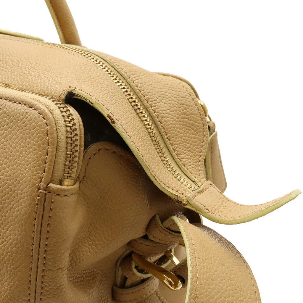 Pre-Owned Beige Caviar Skin Tote Bag J157