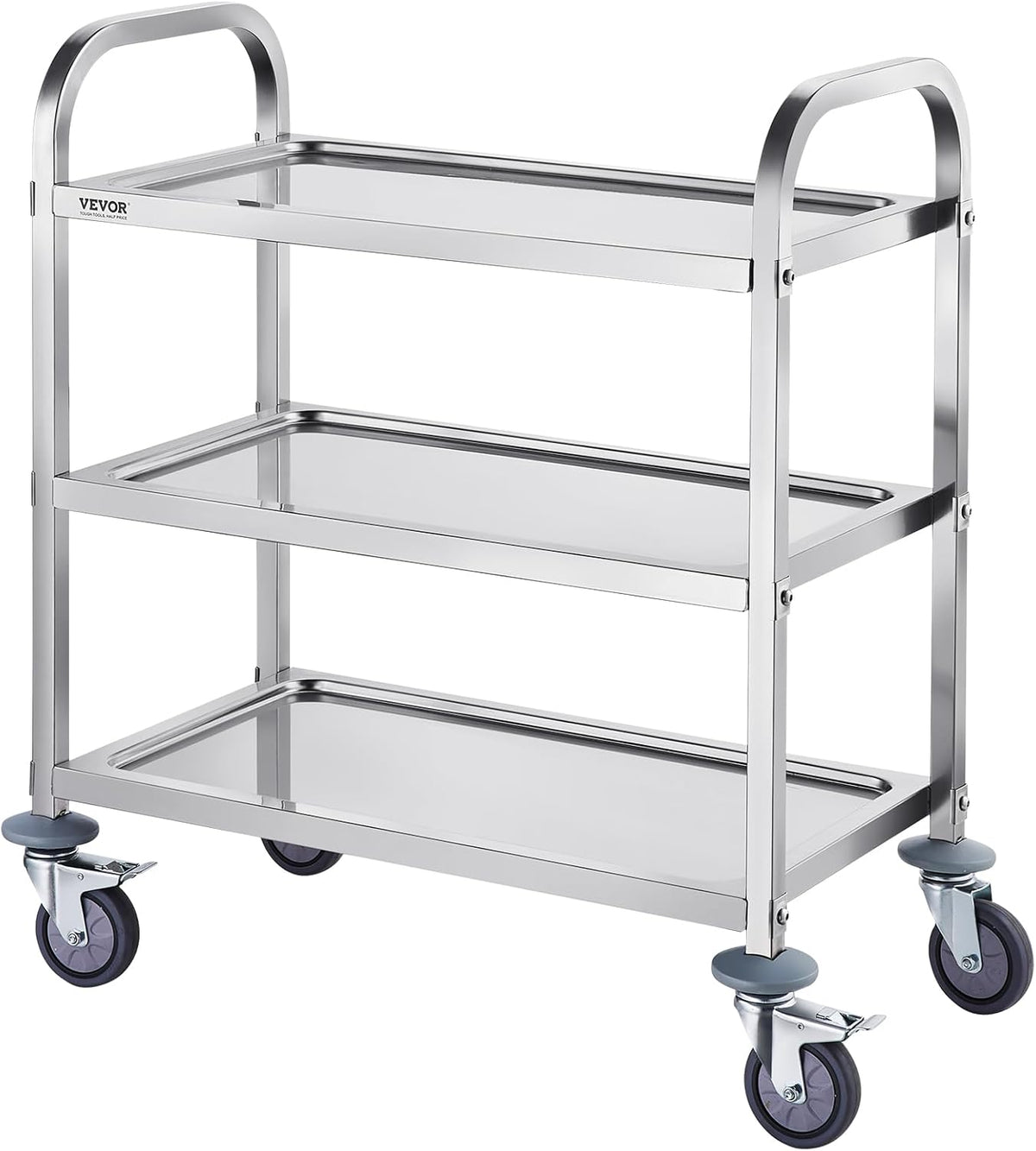 Stainless Steel 3 Shelves Rolling Lab Cart with Foot Brake Z31961