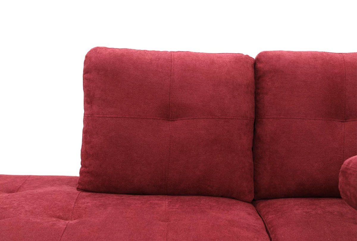 Wine Red L Shaped Sectional Sofa R3390