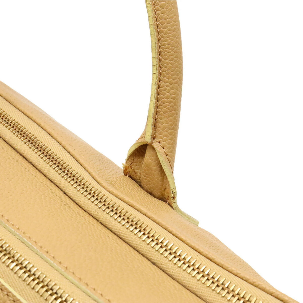 Pre-Owned Beige Caviar Skin Tote Bag J157