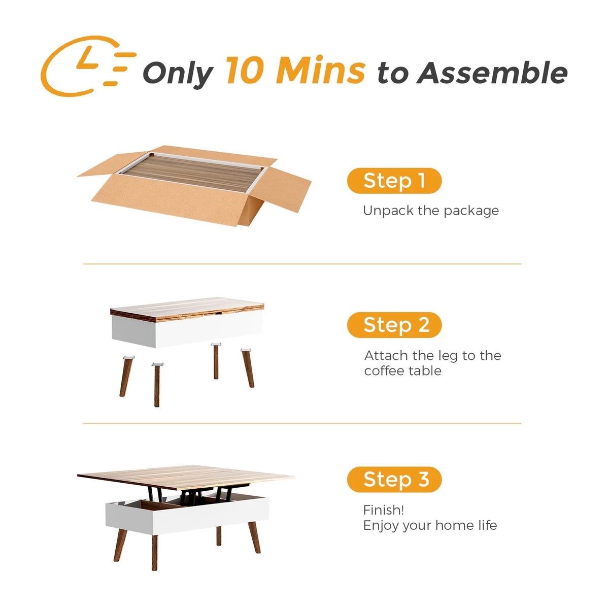 3 in 1 Lift Top Coffee Table with Storage Q7340