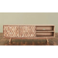 Modern Wood Honeycomb TV Unit for TVs up to 57" in Dark Walnut I763681