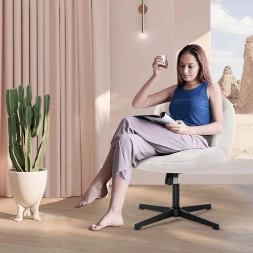 Armless Ergonomic Fabric Padded Wide Seat Desk Chair H71896