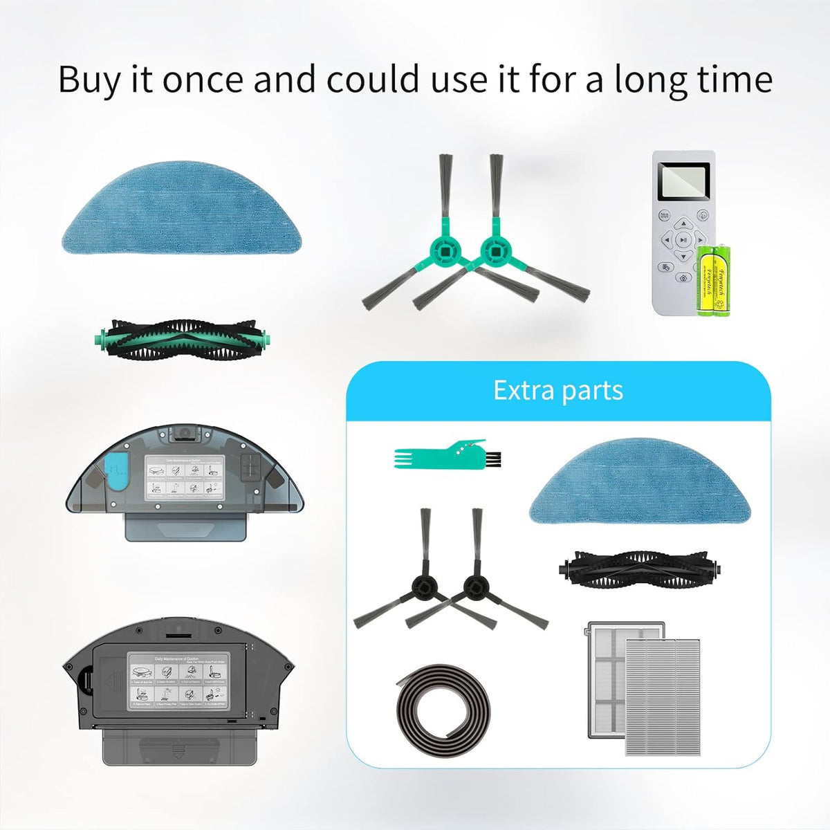 2-in-1 Robot Vacuum and Mop Combo, 2000Pa, 100mins Runtime Q36986
