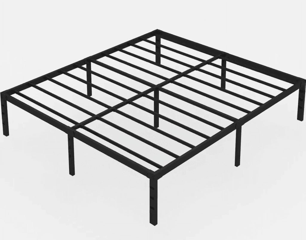 18 inches Full Size Black Metal Platform Bed Frame with Storage L836