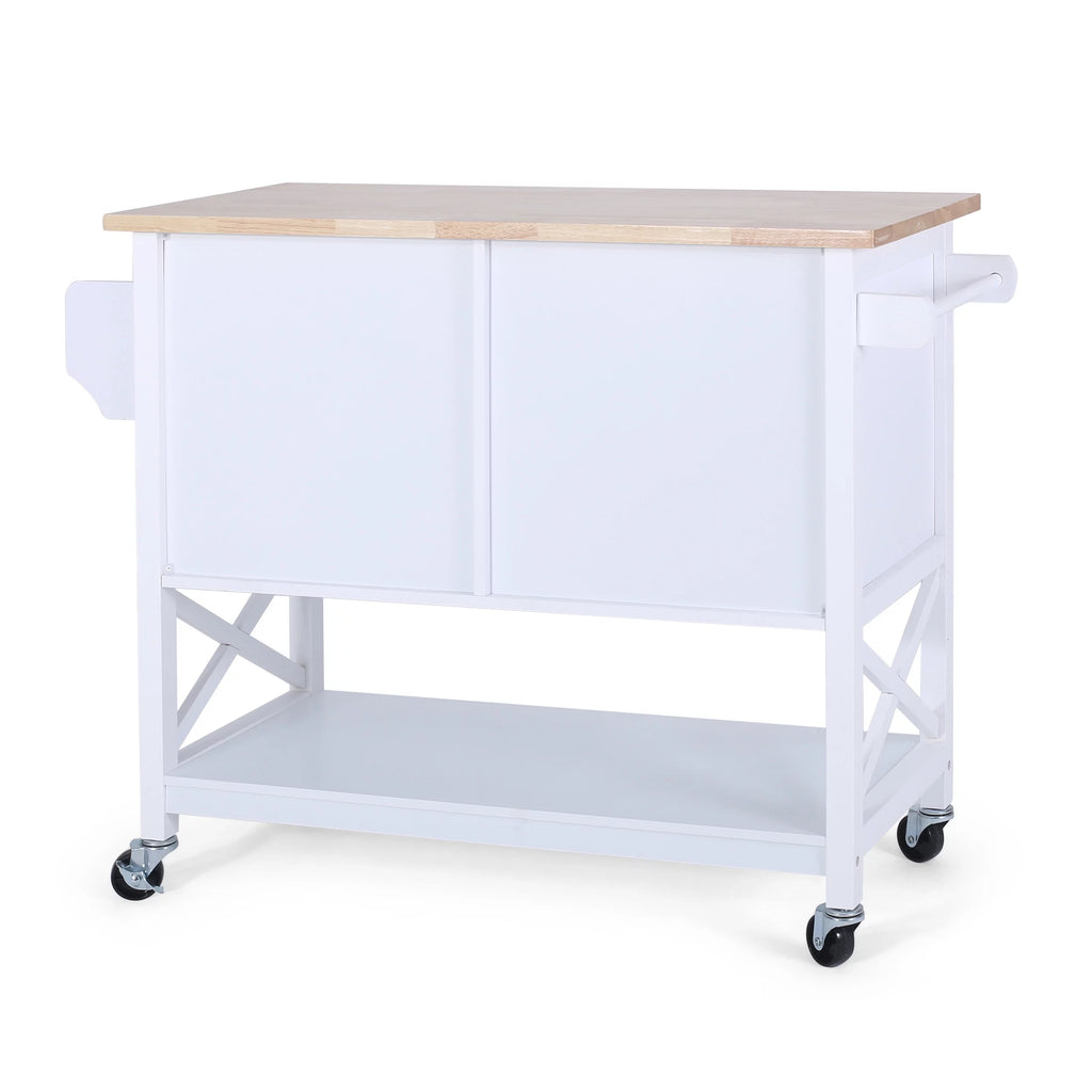 White Wood Kitchen Cart N1327