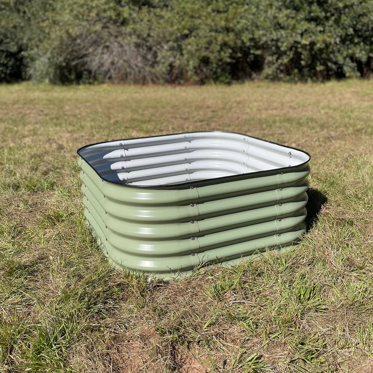 17" Tall 4 in 1 Modular Metal Raised Garden Bed Kit Olive Green M9812