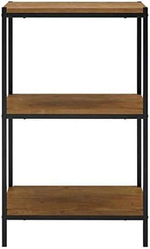 3 Tier Rustic Industrial Bookshelf with Open Shelves T599