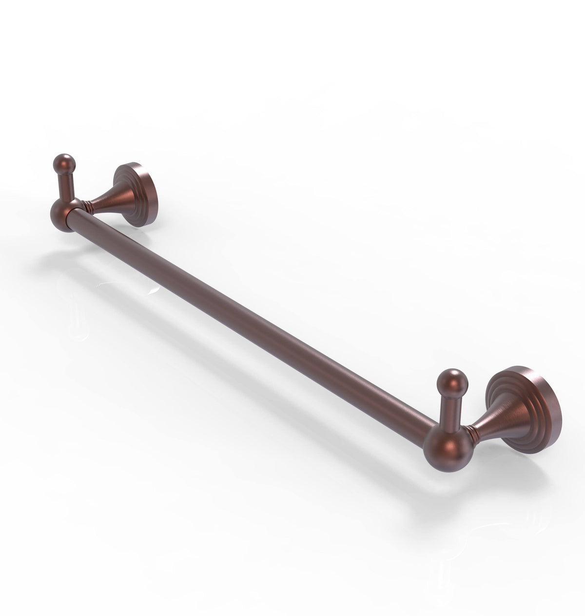 Antique Copper 24 Inch Towel Bar with Integrated Hooks M865