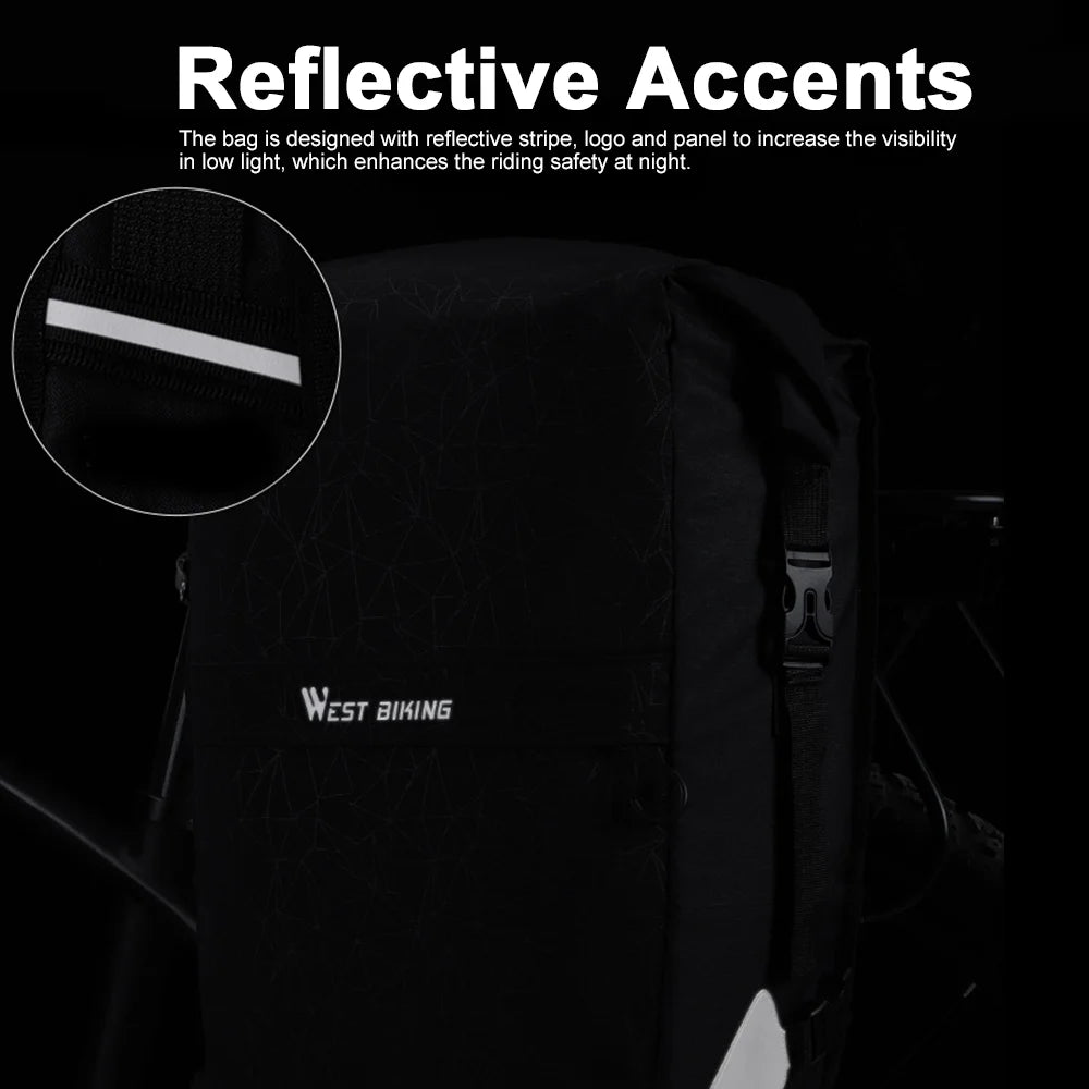 Waterproof Cycling Bike Trunk Bag with Shoulder Straps, 2-in-1 Rear Rack Bag 17L-29L Z307974