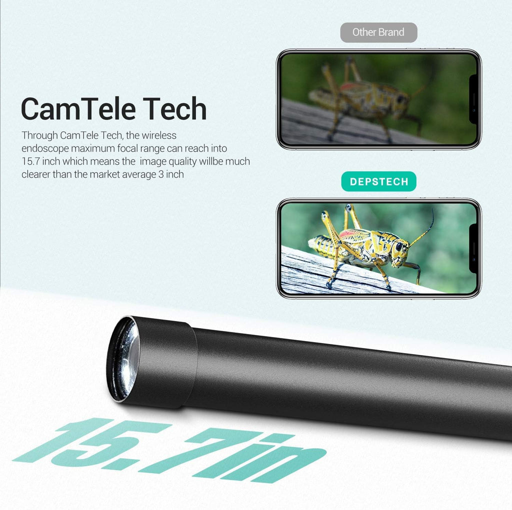 5.0MP HD Wireless Endoscope, Semi-Rigid, 33ft Pack of 2 R7820