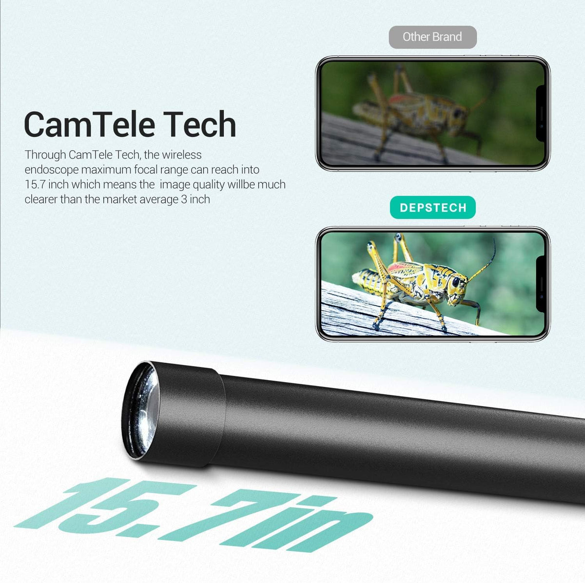 5.0MP HD Wireless Endoscope, Semi-Rigid, 33ft Pack of 2 R7820