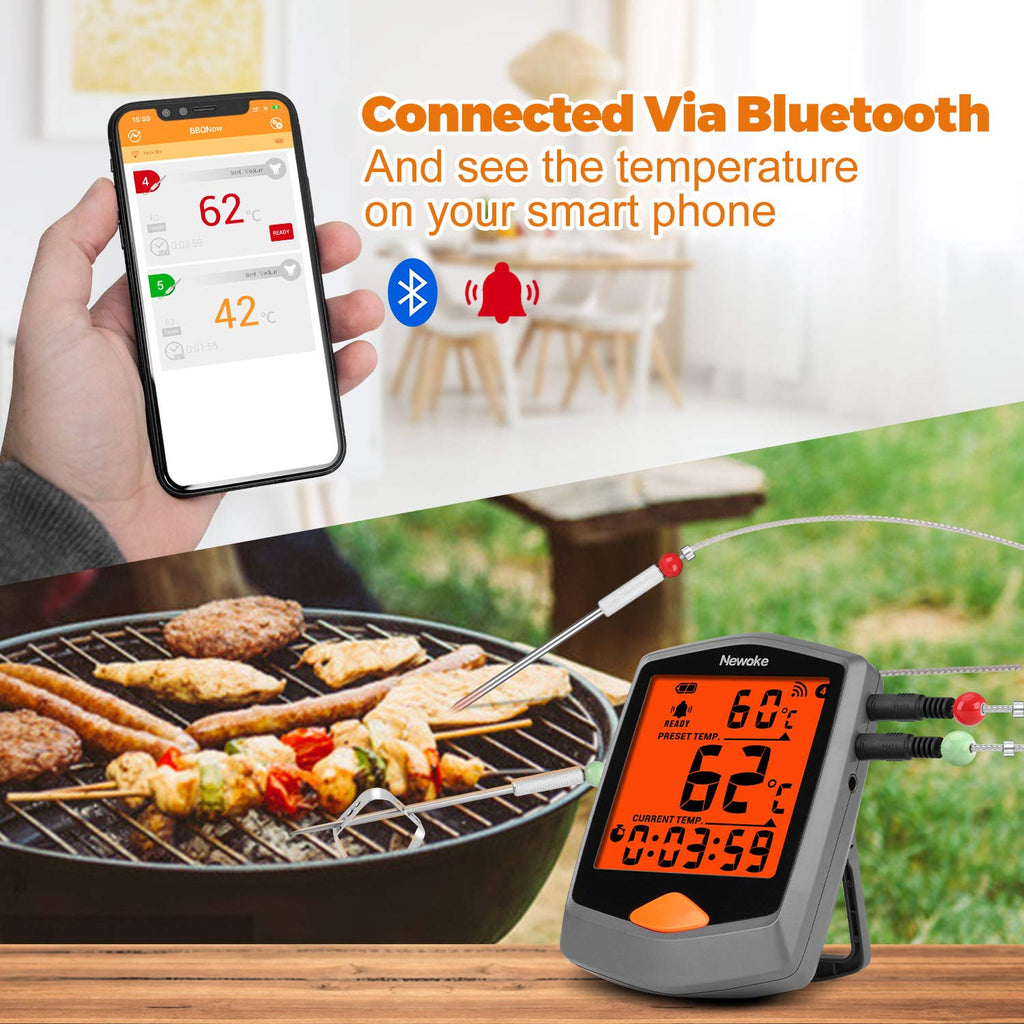 Digital Meat Thermometer with 2 Probes, 3.3 Inch LCD Display, Pack of 2 L6057