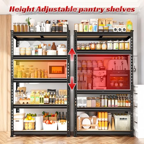 Set of 2 5 Tier Heavy Duty Metal Shelving 2000LBS Adjustable Shelf Q2925
